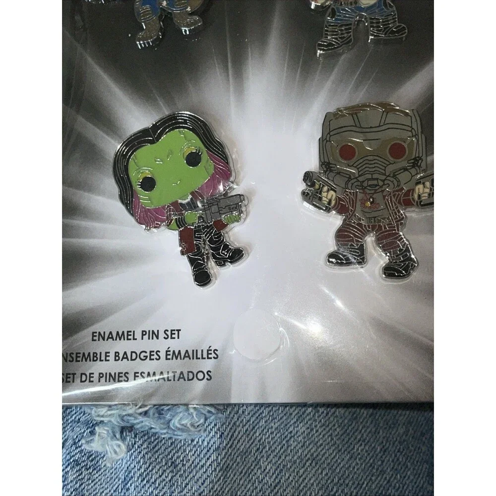 New Marvel Guardians of the Galaxy Funko Pin Set Quill, Gamora, Drax, Rocket - Picture 3 of 4